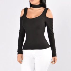 Fashion Nova Black Collared Top